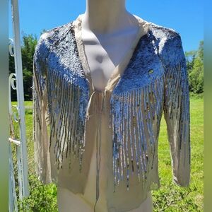 "Shimmer Like a 🧜‍♀️ Mermaid" Sequined  ✨️ Cardigan"